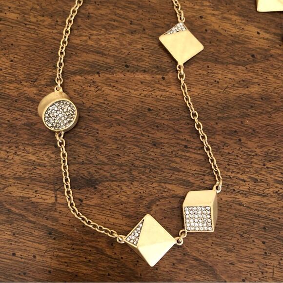 J.Crew | Pave Geometric Station Necklace | 32” Adjustable - Picture 2 of 4